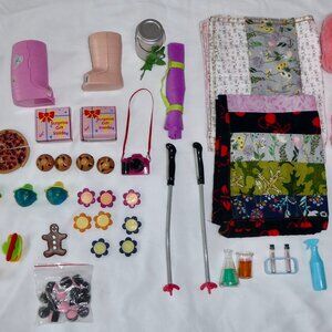 SUPER MEGA LOT OF 74 PIECES OF MISC ITEMS FOR AMERICAN GIRL & OTHER 18" DOLLS